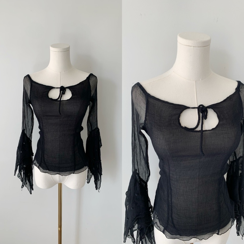 Sheer asymmetrical gothic top